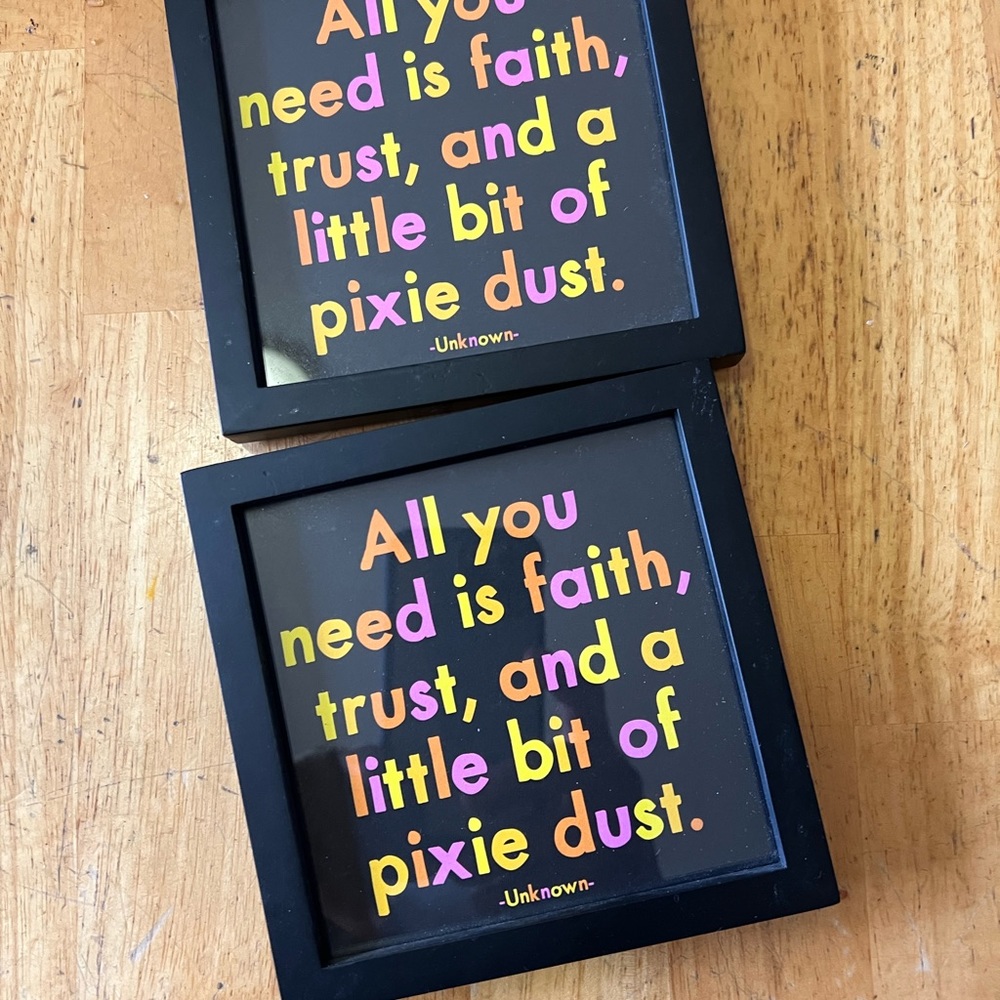 Lot of2  Quotable Framed Prints 5x5 Square